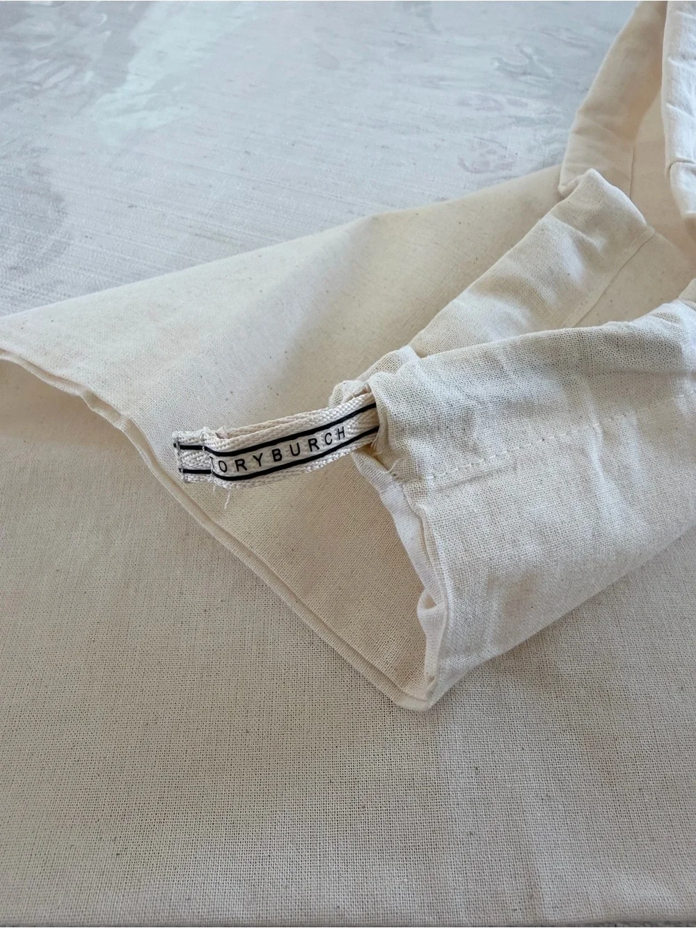 Tory Burch Canvas Dust Bag with logo strap